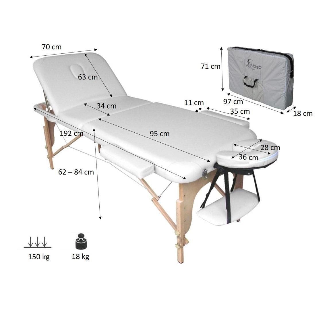 Lettino massaggio portatile richiudibile in legno